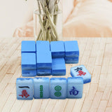 Maxbell 18x Small Resin Chinese Mahjong Tiles Keychain Pendant for Bag Decoration Blue