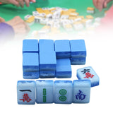 Maxbell 18x Small Resin Chinese Mahjong Tiles Keychain Pendant for Bag Decoration Blue