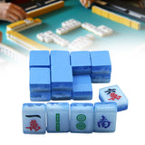 Maxbell 18x Small Resin Chinese Mahjong Tiles Keychain Pendant for Bag Decoration Blue