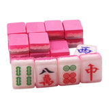 Maxbell 18x Small Resin Chinese Mahjong Tiles Keychain Pendant for Bag Decoration Rose