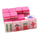 Maxbell 18x Small Resin Chinese Mahjong Tiles Keychain Pendant for Bag Decoration Rose