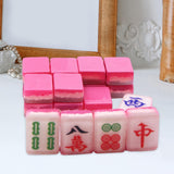 Maxbell 18x Small Resin Chinese Mahjong Tiles Keychain Pendant for Bag Decoration Rose