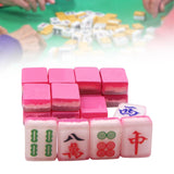 Maxbell 18x Small Resin Chinese Mahjong Tiles Keychain Pendant for Bag Decoration Rose
