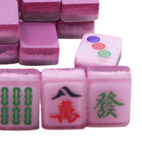 Maxbell 18x Small Resin Chinese Mahjong Tiles Keychain Pendant for Bag Decoration Light Violet