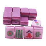 Maxbell 18x Small Resin Chinese Mahjong Tiles Keychain Pendant for Bag Decoration Light Violet