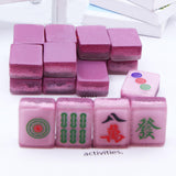 Maxbell 18x Small Resin Chinese Mahjong Tiles Keychain Pendant for Bag Decoration Light Violet
