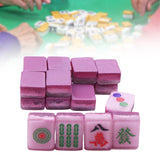 Maxbell 18x Small Resin Chinese Mahjong Tiles Keychain Pendant for Bag Decoration Light Violet