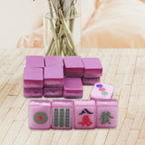Maxbell 18x Small Resin Chinese Mahjong Tiles Keychain Pendant for Bag Decoration Light Violet