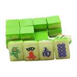 Maxbell 18x Small Resin Chinese Mahjong Tiles Keychain Pendant for Bag Decoration Green
