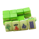Maxbell 18x Small Resin Chinese Mahjong Tiles Keychain Pendant for Bag Decoration Green