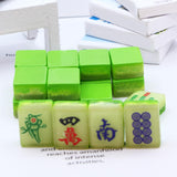 Maxbell 18x Small Resin Chinese Mahjong Tiles Keychain Pendant for Bag Decoration Green