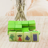 Maxbell 18x Small Resin Chinese Mahjong Tiles Keychain Pendant for Bag Decoration Green