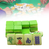 Maxbell 18x Small Resin Chinese Mahjong Tiles Keychain Pendant for Bag Decoration Green
