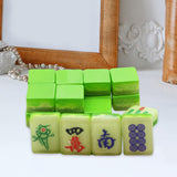 Maxbell 18x Small Resin Chinese Mahjong Tiles Keychain Pendant for Bag Decoration Green