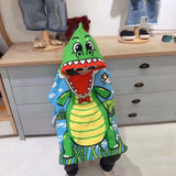 Maxbell Kids Hooded Bathrobe Sleeper Robe Absorbent Towel for Bath Pool Beach Alligator