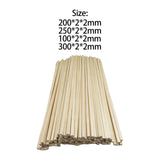 Maxbell 100Pcs Unfinished Wood Sticks Woodcrafts for Crafts Model Building Supplies 200cm