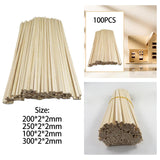 Maxbell 100Pcs Unfinished Wood Sticks Woodcrafts for Crafts Model Building Supplies 200cm
