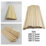 Maxbell 100Pcs Unfinished Wood Sticks Woodcrafts for Crafts Model Building Supplies 200cm