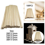 Maxbell 100Pcs Unfinished Wood Sticks Woodcrafts for Crafts Model Building Supplies 200cm