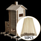 Maxbell 50x Unfinished Wood Sticks Smooth Small for Crafts Educational Accessories 250mmx3mmx3mm