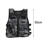 Maxbell Children Outdoor Vest Breathable Kids Cargo Vest for Role Play Black 50cm