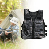 Maxbell Children Outdoor Vest Breathable Kids Cargo Vest for Role Play Black 50cm