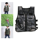 Maxbell Children Outdoor Vest Breathable Kids Cargo Vest for Role Play Black 50cm