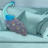 Maxbell Simulation Peacock Pillow Floor Cushion Throw Pillow Home Decor Firm Stuffed Blue