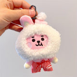 Maxbell Plush Key Rings Adorable Soft Stuffed Key Pendant for Party Favor Bags Purse Rabbit