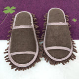 Maxbell Mop Slippers Women Men Mopping Slippers for Bedroom Bathroom Floor Polishing Brown