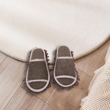 Maxbell Mop Slippers Women Men Mopping Slippers for Bedroom Bathroom Floor Polishing Brown