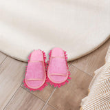 Maxbell Mop Slippers Women Men Mopping Slippers for Bedroom Bathroom Floor Polishing Pink