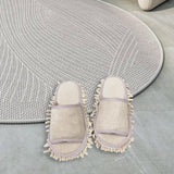 Maxbell Mop Slippers Women Men Mopping Slippers for Bedroom Bathroom Floor Polishing Beige