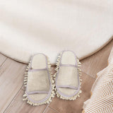 Maxbell Mop Slippers Women Men Mopping Slippers for Bedroom Bathroom Floor Polishing Beige