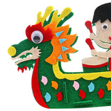 Maxbell Kids Handcraft Dragon Boat 3D DIY Felt Craft for Home Children Decor drummer