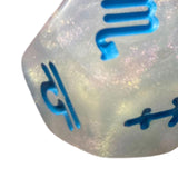 Maxbell 3Pcs Constellation Dices Astrology Dice for KTV Board Game Role Playing Game white and blue