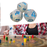 Maxbell 3Pcs Constellation Dices Astrology Dice for KTV Board Game Role Playing Game white and blue