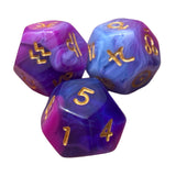 Maxbell 3Pcs Constellation Dices Astrology Dice for KTV Board Game Role Playing Game violet