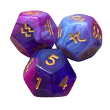 Maxbell 3Pcs Constellation Dices Astrology Dice for KTV Board Game Role Playing Game violet