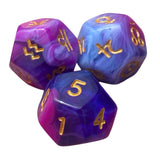 Maxbell 3Pcs Constellation Dices Astrology Dice for KTV Board Game Role Playing Game violet