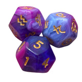 Maxbell 3Pcs Constellation Dices Astrology Dice for KTV Board Game Role Playing Game violet