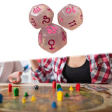 Maxbell 3Pcs Constellation Dices Astrology Dice for KTV Board Game Role Playing Game clear and pink