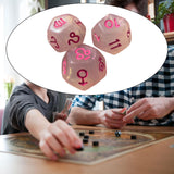 Maxbell 3Pcs Constellation Dices Astrology Dice for KTV Board Game Role Playing Game clear and pink