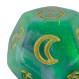 Maxbell 3Pcs Constellation Dices Astrology Dice for KTV Board Game Role Playing Game green and gold