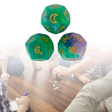 Maxbell 3Pcs Constellation Dices Astrology Dice for KTV Board Game Role Playing Game green and gold