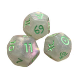 Maxbell 3Pcs Constellation Dices Astrology Dice for KTV Board Game Role Playing Game Clear and green