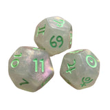 Maxbell 3Pcs Constellation Dices Astrology Dice for KTV Board Game Role Playing Game Clear and green