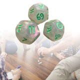Maxbell 3Pcs Constellation Dices Astrology Dice for KTV Board Game Role Playing Game Clear and green