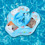 Maxbell Swimming Float Rings Inflatable Swimming Rings for 52-65cm Infant Boys Girls blue cat