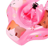 Maxbell Swimming Float Rings Inflatable Swimming Rings for 52-65cm Infant Boys Girls pink cats